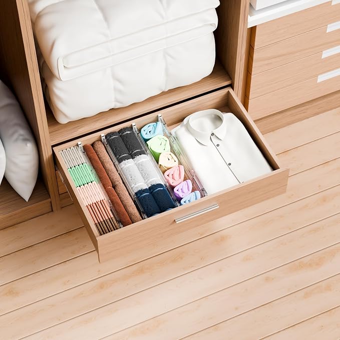 4 Pack 3.2 Inch Shallow Acrylic Drawer Dividers - Image 2