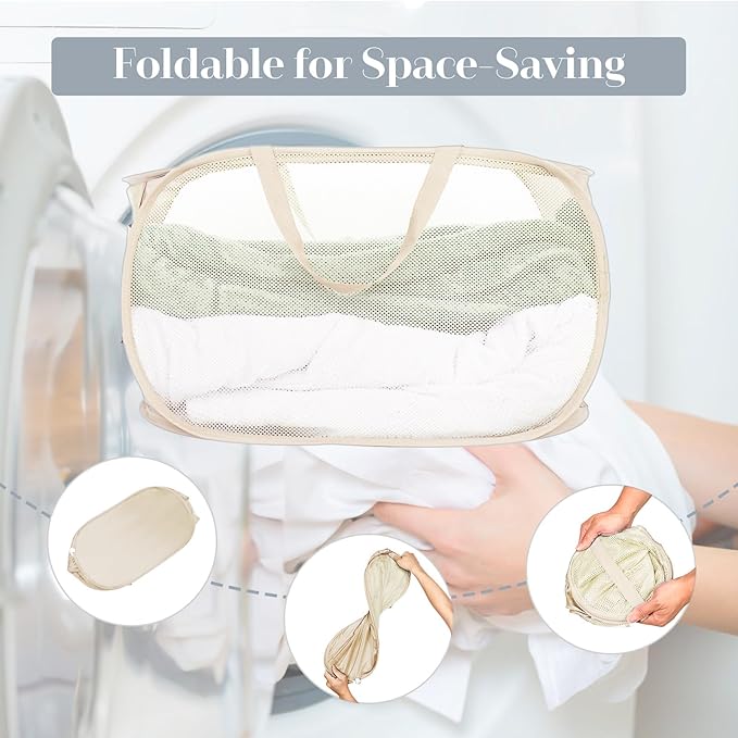 6 Pcs Durable Collapsible Laundry Baskets, Foldable Laundry Basket Large Opening - Image 6