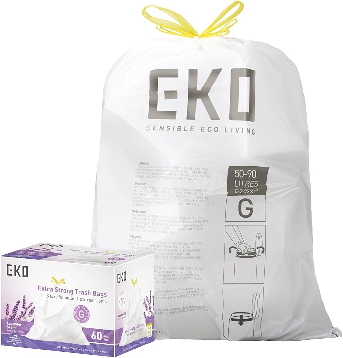 EKO 21 Gallon / 50-90 Liter, Extra-Strong Garbage Bags, Lavender Scent by Unknown