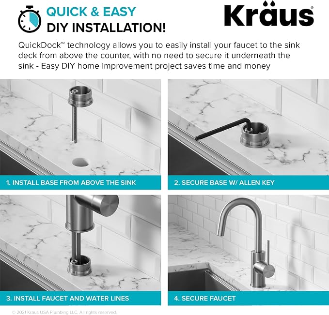 KRAUS Oletto Single Handle Kitchen Bar Faucet in Chrome Finish, KPF-2600CH - Image 7