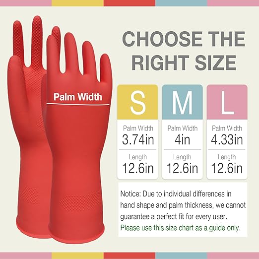 Rubber Cleaning Gloves Dishwashing 5 Pairs Kitchen Gloves Reusable Medium | - Image 6
