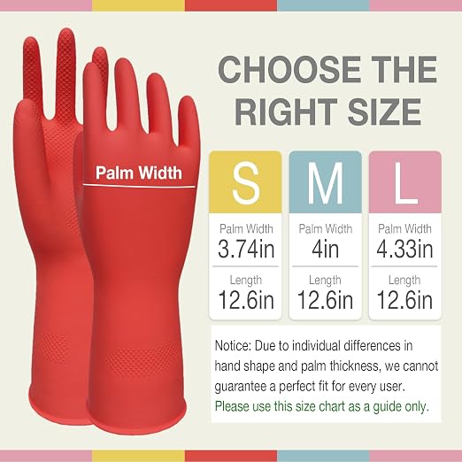 Rubber Kitchen Dishwashing Gloves 5 Pairs Cleaning Dish Gloves Small | Colorful - Image 6