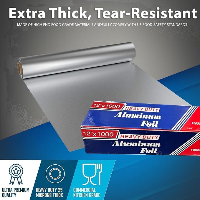 Aluminum Foil, 12x1000 Inches, for Cooking, Commercial use, and Food Storage - Image 6