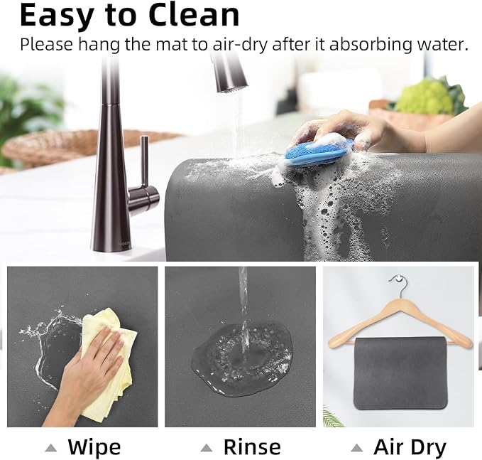 LOPNUR Small Dish Drying Mat for Kitchen Counter, Quick-Drying & Heat-Resistant - Image 9