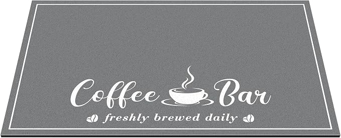 CooRug Fashion Coffee Mat, Dish Drying Mat 12" x 20" Dark Grey | Hide Stain - Image 9