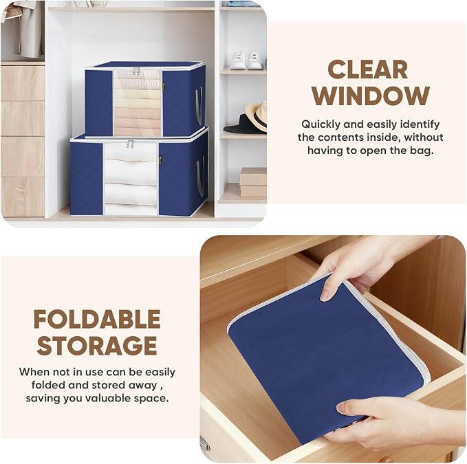 BALEINE 2 Pack Clothes Storage Bags, 24 Gallon Storage Containers - Image 4