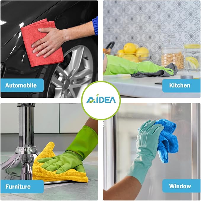 AIDEA Microfiber Cleaning Cloth Grey-100PK, Soft Absorbent Rags, Microfiber - Image 4