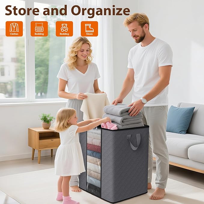 SpaceWhisper 8 Pack 100L Clothes Storage, Foldable Storage Bags, - Image 4