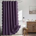 MIULEE 72"x84" Extra Long Scalloped Linen Shower Curtain Purple by MIULEE
