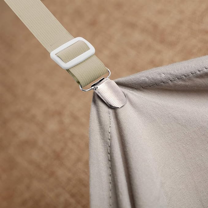 Boao 12 Pcs Bedsheet Strap Elastic Clip, 8-12 Inch Length | Sturdy Metal Clips - Image 4