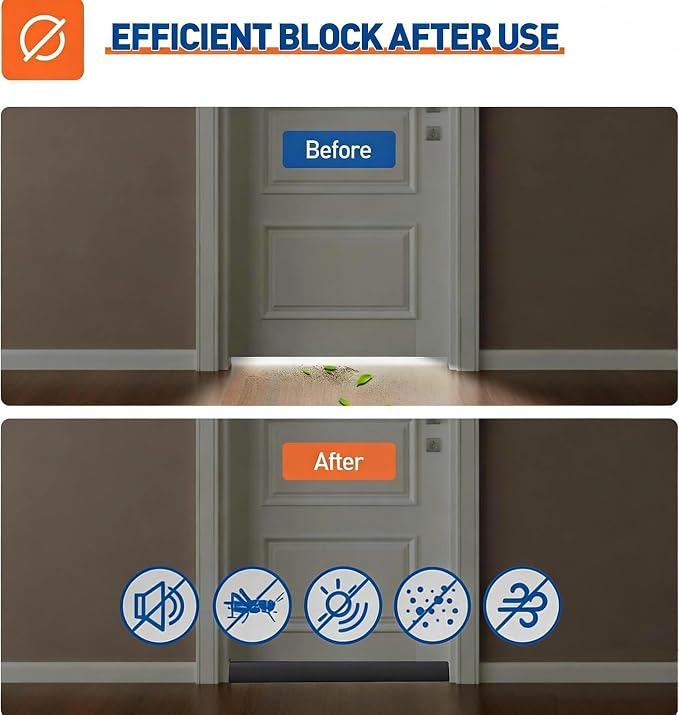 MAGZO Under Door Draft Stopper, 2 Pack 30 Inch Adjustable Door Gap Filler - Image 5