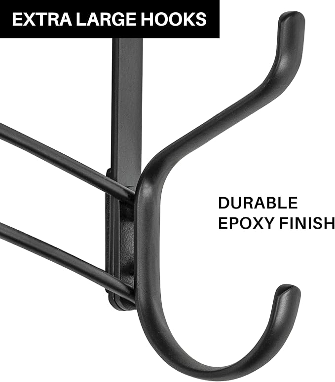 LYNK Professional® Home™ 36 Hook Over the Door Hooks, Door Hanger | Black - Image 4