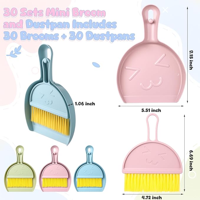 LemonRoad 30 Pcs Mini Broom and Dustpan Set - Image 2