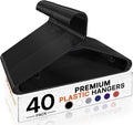 HOUSE DAY Black Plastic Hangers 40 Pack, Slim Space-Saving Clothes Hangers | by HOUSEDAY