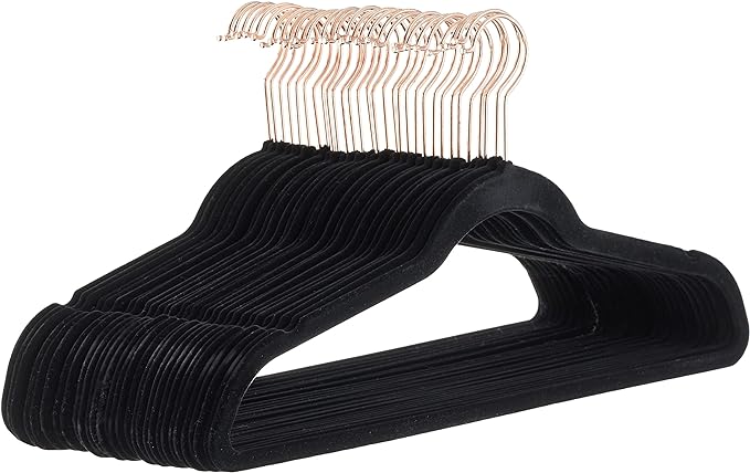Amazon Basics Slim Velvet Non-Slip Space Saving Sturdy Suit Clothes Hangers by AmazonBasics