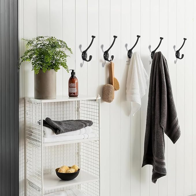 The 3 Pack 5-1/2 inch Black Coat Hook zinc Alloy mudroom Hooks is Suitable - Image 4