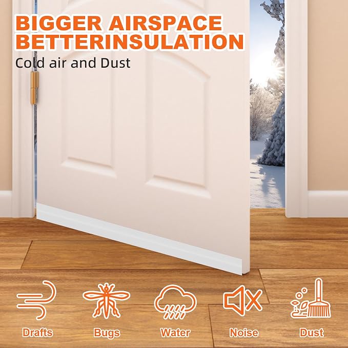 6Pack Door Draft Stopper, Weather Stripping Door Seal Gap Filler Bottom Noise - Image 2