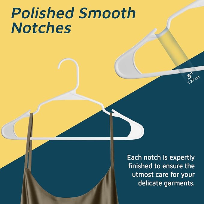 Lifemaster Plastic Clothes Hangers – Heavy Duty Hanger Set, - Image 7