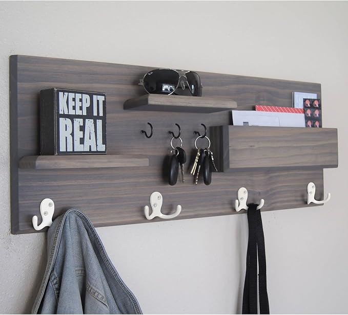 Homanu 10 Pack Coat Hooks, Heavy Duty Double Prong Coat Hooks Wall Mounted - Image 7