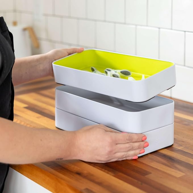 Three by Three Seattle Metal Stacking Bins Drawer Organizer, 6-Pc | Food-safe - Image 5