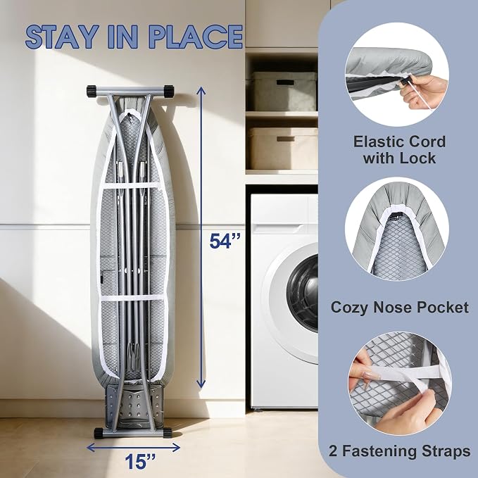 Ironing Board Cover and Pad for Standard Size 15" x 54" - Image 5