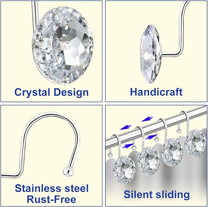 24PCS Shower Curtain Hooks Rings - Image 3