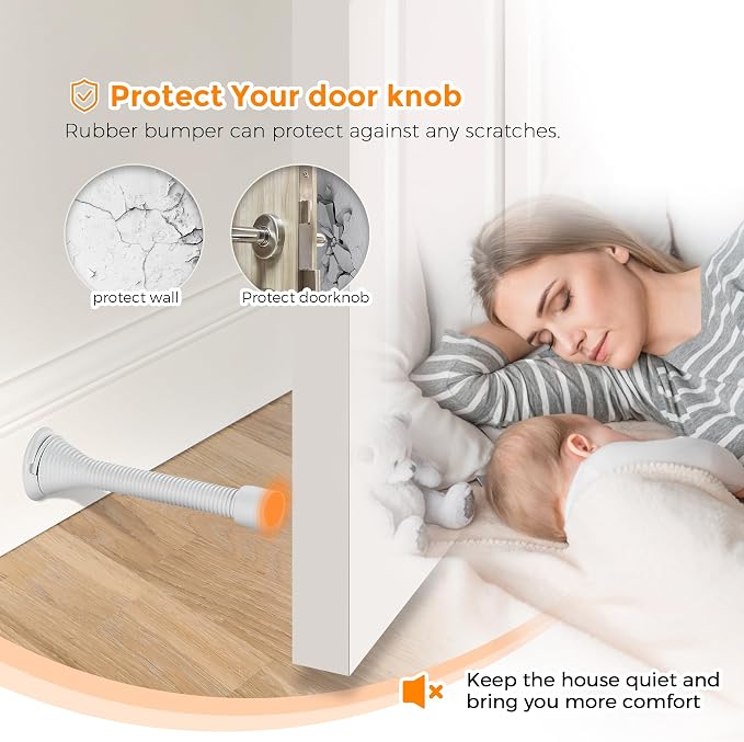 Ravinte Door Stoppers, 48 Pack White Spring Door Stops - Image 6