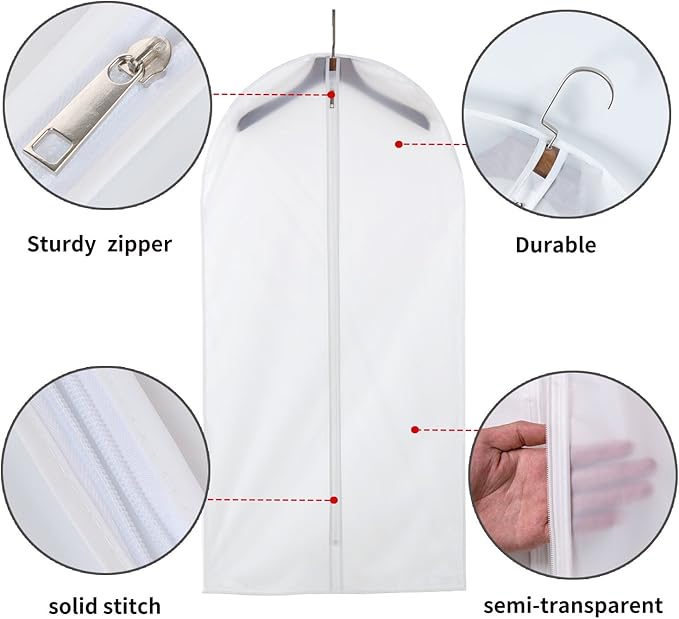 MsKitchen 12 Pack Garment Bags for Hanging Clothes - Image 3
