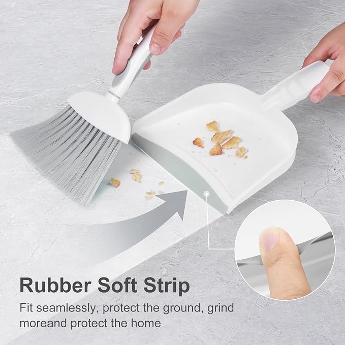 NACENA Small Dust Pan and Brush Set, Mini Broom and Dustpan Set - Image 3