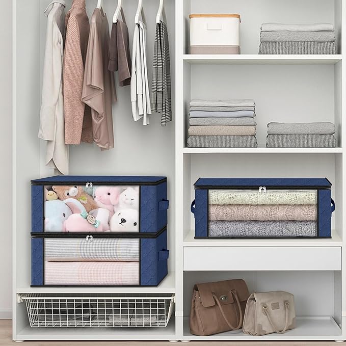 HomeHacks 3-Pack Clothes Organizer Storage Bags, 35L Storage Bins, Reinforced - Image 6