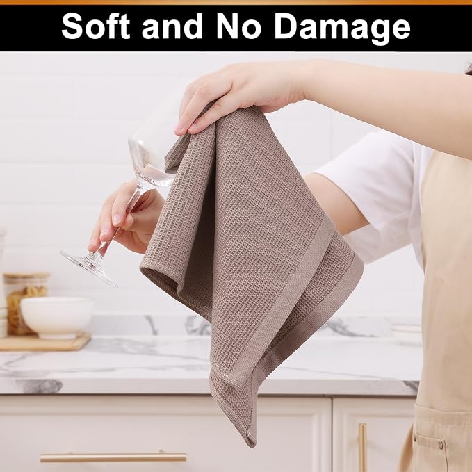 Homaxy 100% Cotton Waffle Weave Kitchen Towels, 12 Pack - Image 4