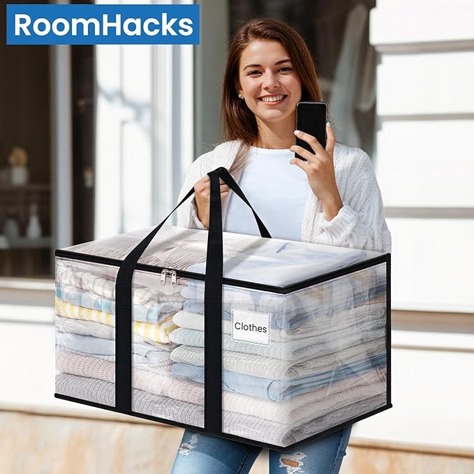 RoomHacks Moving Bags, Heavy Duty Large Storage Bags, 8 Pack, Foldable Storage - Image 6