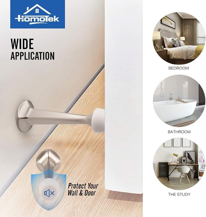 HOMOTEK 6 Pack Heavy Duty Solid Rigid Door Stop - Image 7