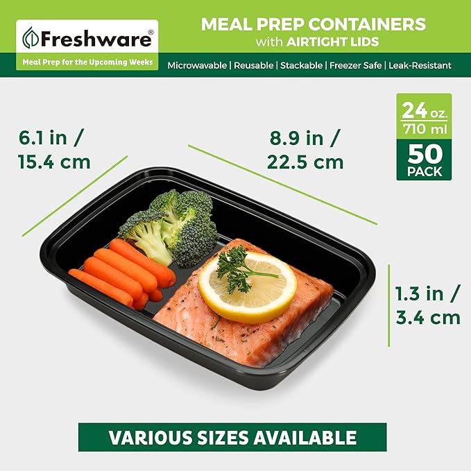 Freshware Meal Prep Containers 1 Compartment - Image 4