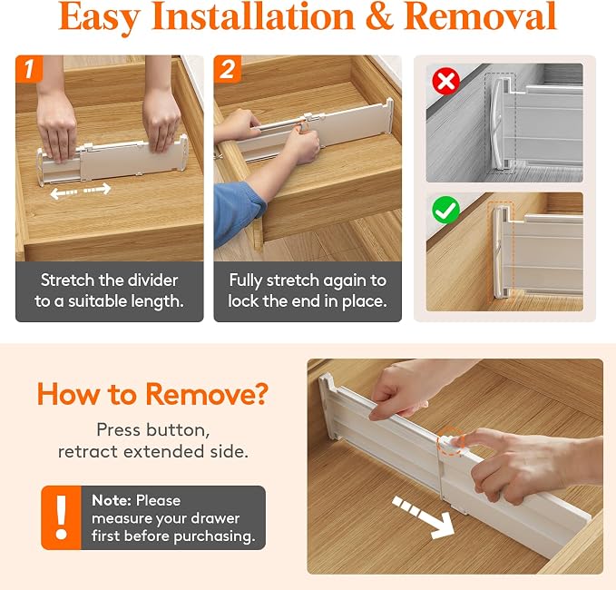 Lifewit 12 Pack 4" High Drawer Dividers, Adjustable Drawer Organizer Clothes | - Image 5