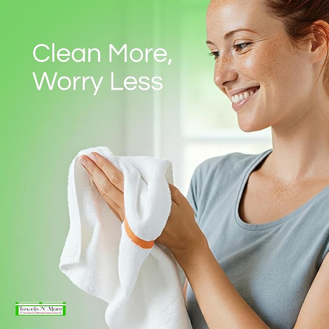 Towels N More 24-Pk 16x19 30 Oz. Absorbent Cotton Kitchen Bar Mop Towels - Image 7