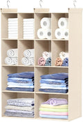 4 Tier Hanging Closet Organizer, 12 Compartments Dual Row Storage, 3 Sturdy by Ofiray-home