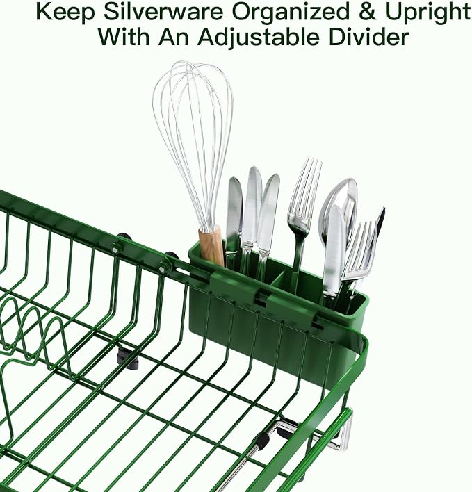 Green Dish Drying Rack Over The Sink - Image 9
