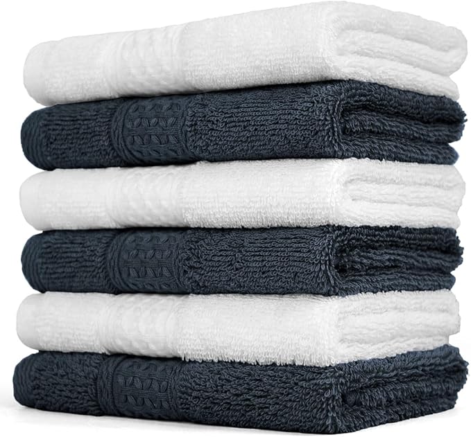 Cleanbear Extra Soft Wash Cloths Washcloths Set 6-Pack, 13 x 13 Inches | 100% by Cleanbear