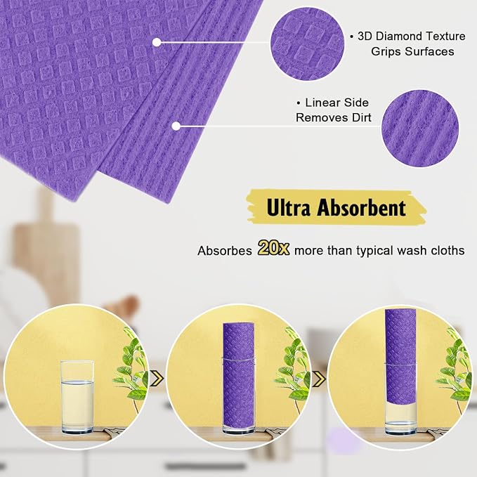 MoLKENE Swedish Dishcloths for Kitchen, 10 Pack Reusable Paper Towels | - Image 3
