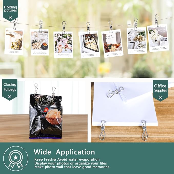 20 PCS Clothes Pins Heavy Duty Outdoor Metal Clothespins Bags Photo Clips | pin - Image 5