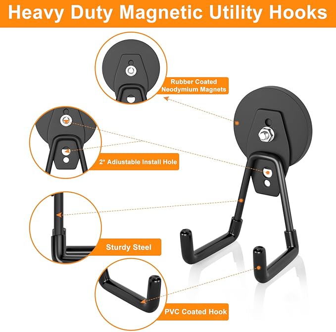 ENUODA Strong Magnetic Hooks Heavy Duty Neodymium Magnetic Tool Holder Magnet - Image 3