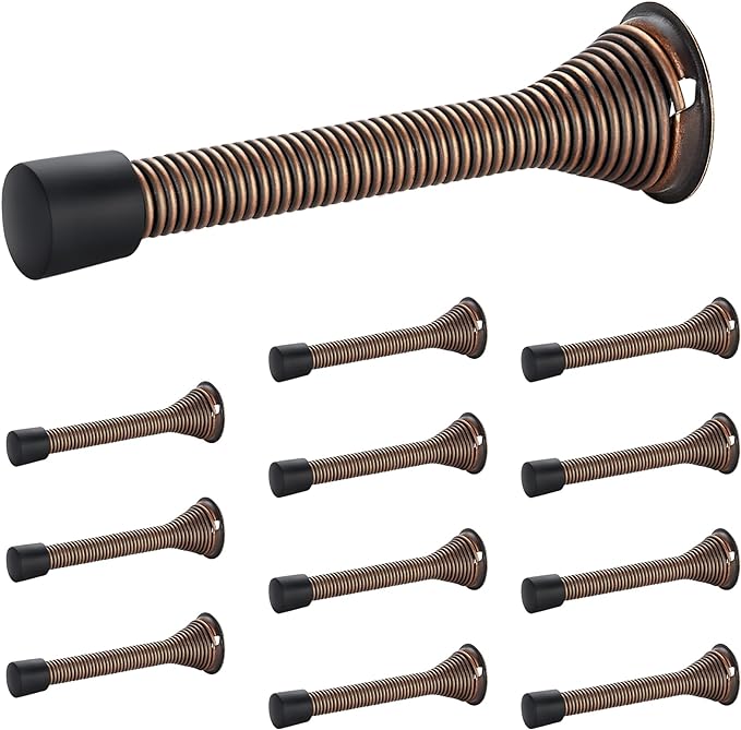 Ravinte Door Stoppers, 12 Pack Oil Rubbed Bronze Spring Door Stops | Stoppers by Ravinte