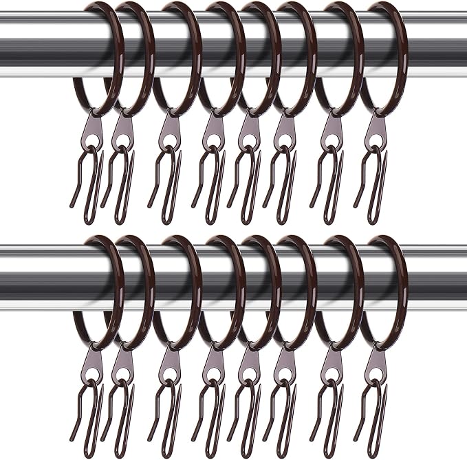 Hotop 60 Pcs 1.65 Inch Curtain Ring and 60 Pcs Pin Hook, 0.98/1.26/1.5/1.65 by HOTOP