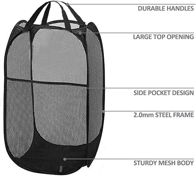 Mesh Pop up Laundry Hamper - Image 8