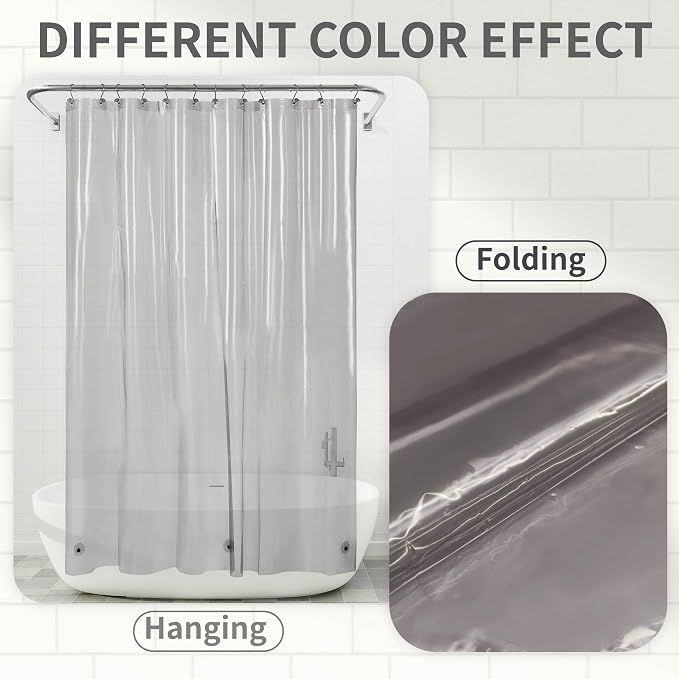 Barossa Design Clear Black Shower Curtain Liner Standard Size - Image 2