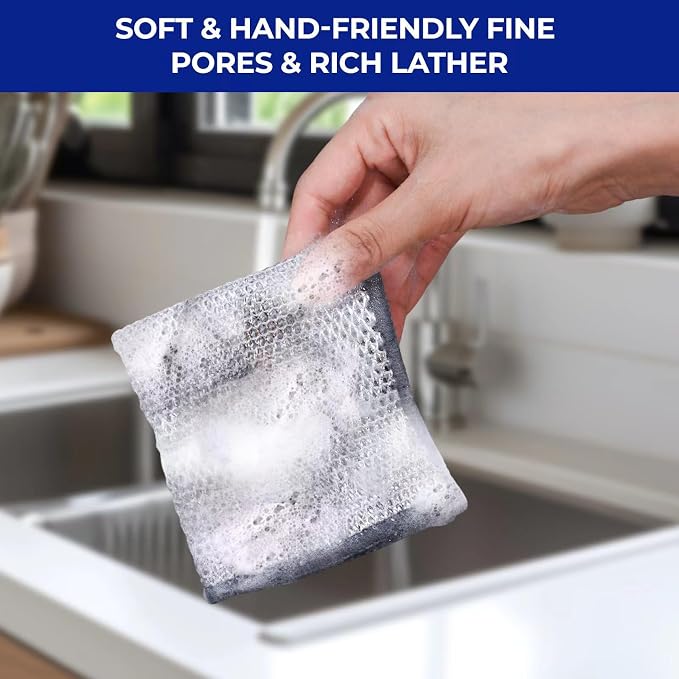 Wangjinpeng 12PK Non-Scratch Steel Wool Dishcloths 9.84X9.84 in - Image 6