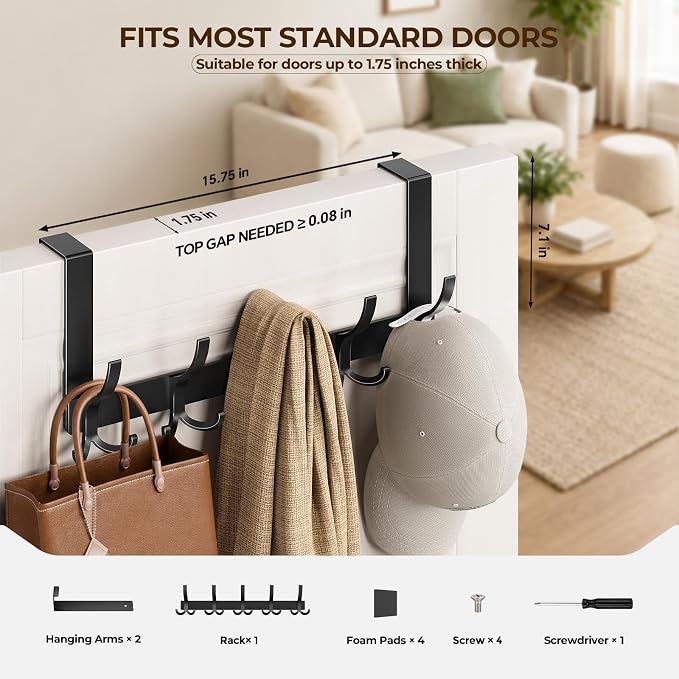 Optish Over The Door Hooks for Hanging, Over The Door Hanger, Over The Door - Image 2