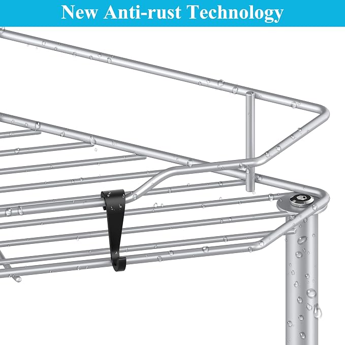 HuggieGems Metal Floor Standing Corner Shower Caddy, 3 Tier - Image 3