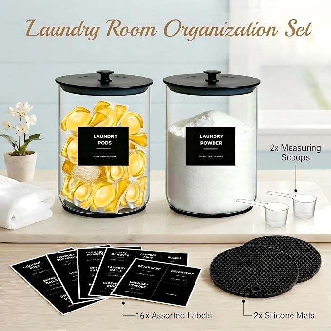 1 Gallon Glass Laundry Detergent Dispenser-Laundry Room Organization-Black - Image 5